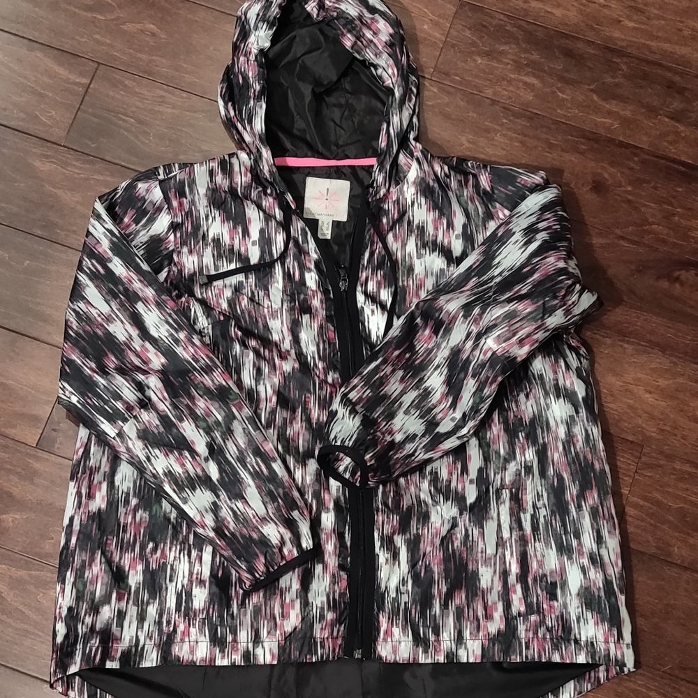 Isaac Mizrahi Live light weight hooded jacket Women's SIZE LARGE